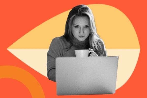 Woman looking at computer